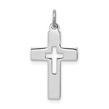 Sterling Silver Cross Cutout Pendant